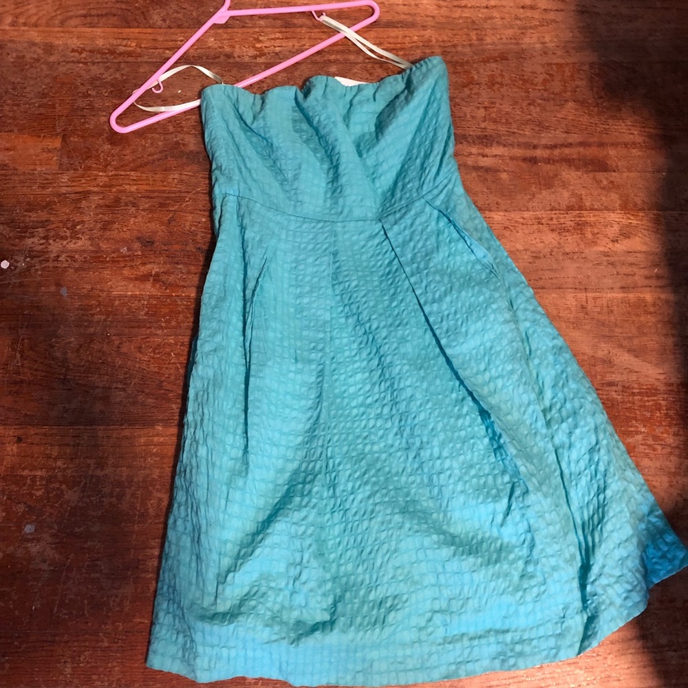 J. Crew Green Strapless Sundress